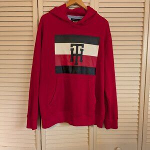 TOMMY HILFIGER RED PULLOVER HOODIE MEN'S XL